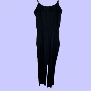 Massimo women's jump suit spaghetti strap cinched waist black medium
